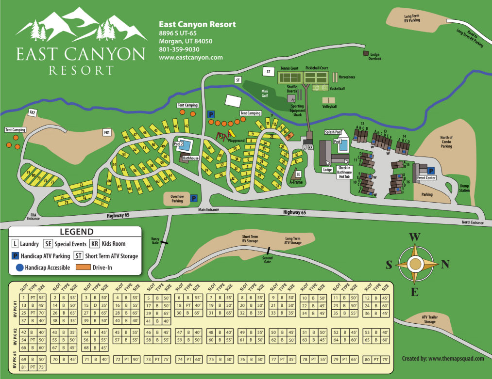 East Canyon Resort site map